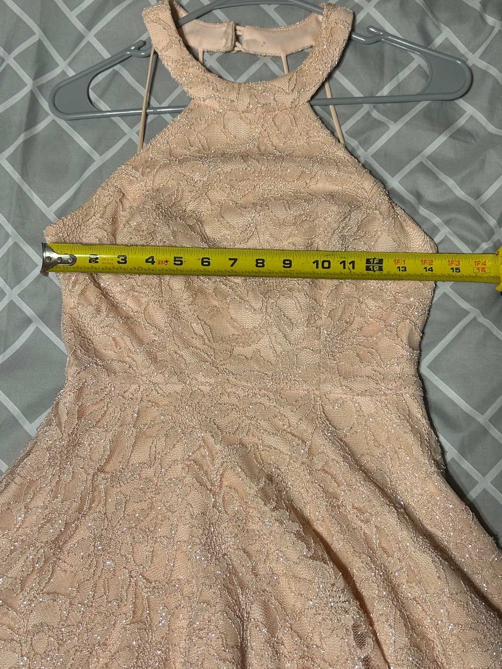Women’s Sleeveless Lace Fit & Flare Dress in Blush